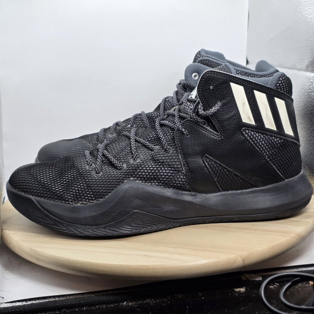 Men's Adidas‎ Crazy Bounce Black/White/Onyx  Basketball Shoes AQ7757 Size 14